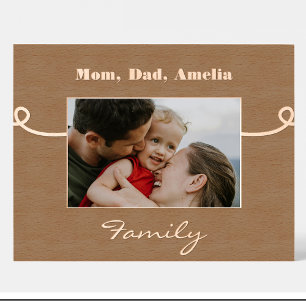 Cadre photo en bois personnalisé au nom de famille