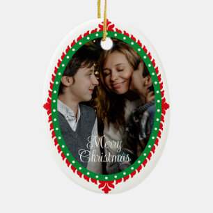Cadre photo mignon Ornement de Noël en céramique