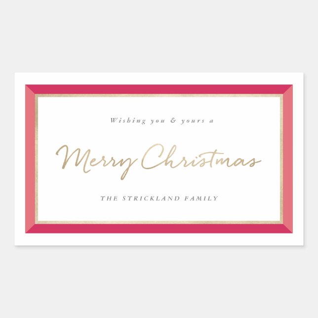 Cadre photo moderne Joyeux Étiquette de Noël (Devant)