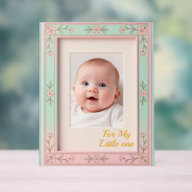 Cadre photo pastel floral rose menthe