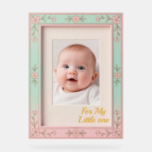 Cadre photo pastel floral rose menthe
