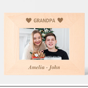 Cadre photo personnalisé en bois avec nom de grand