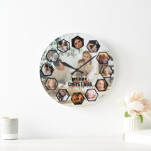 Cadre photo personnalisé Horloge | Cadeau de Noël