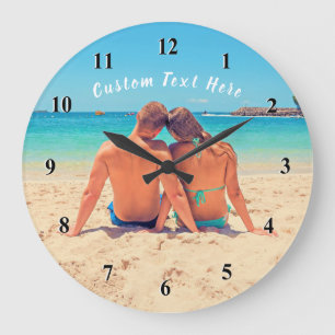 Cadre photo personnalisé Horloge murale texte Votr