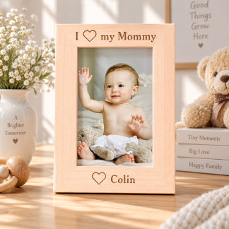 Cadre photo personnalisé « J'aime ma maman »