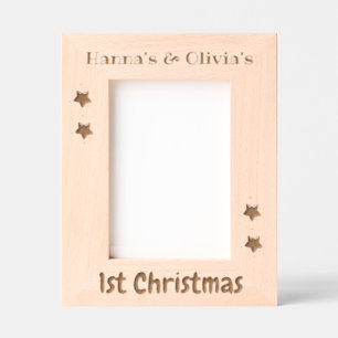 Cadre photo personnalisé, Jumeaux 1er Noël, 5 x 7"
