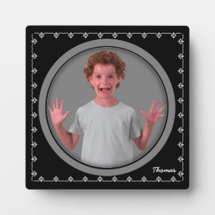 Cadre photo rond Plaque Noir