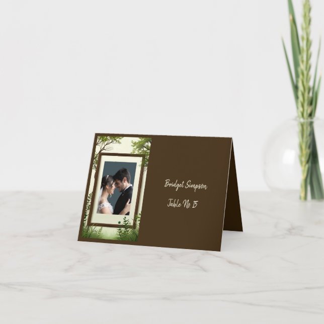 cadre photo rustique arbre carte assise simple (Devant)