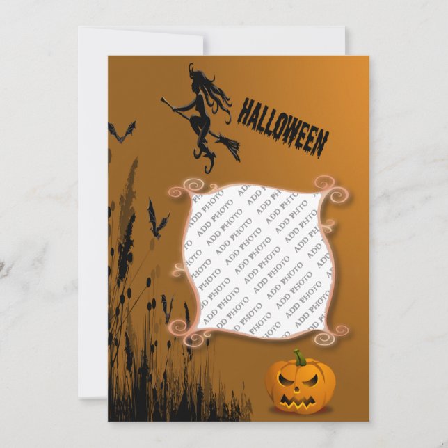 Cadre photo, Sorcière, Jack o'Lantern Invitation (Devant)