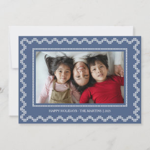 Cadre point de croix joyeuses fêtes Carte de Noël