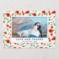 Cadre Red Poppy - Merci photo Mariage