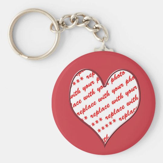 Cadre rouge en forme de coeur de photo porte-clés
