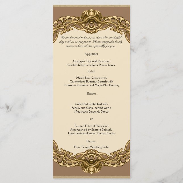 Cadre victorien dans le menu Mariage or (Devant)