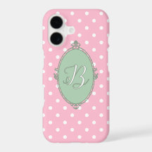 Cadre victorien rococo et pois rose féminin