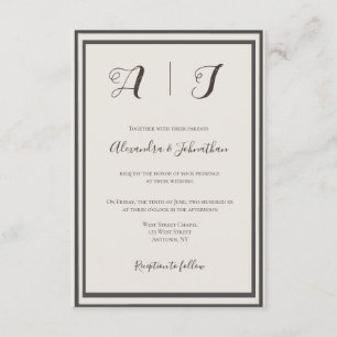 Cadre Vintage, élégantes invitations à mariage