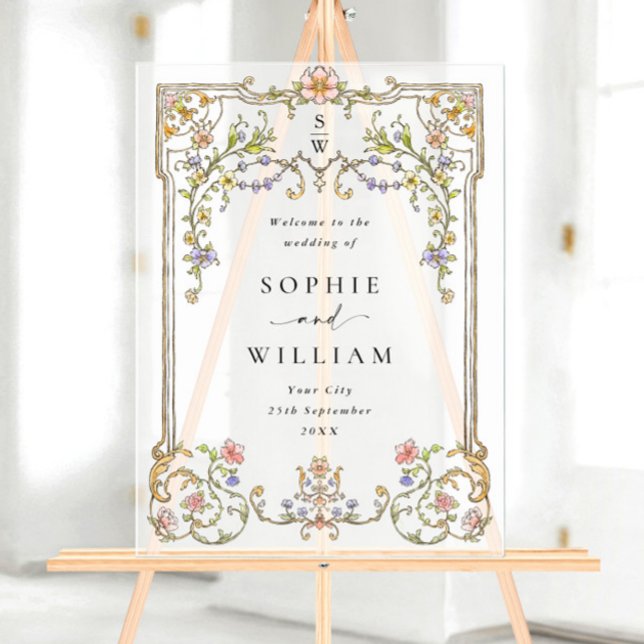 Cadre Vintage Orné Bohème Mariage ACCUEIL (Créateur téléchargé)