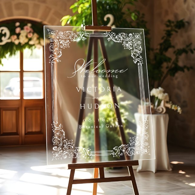 Cadre Vintage transparent Elégant Mariage Bienvenu (Créateur téléchargé)