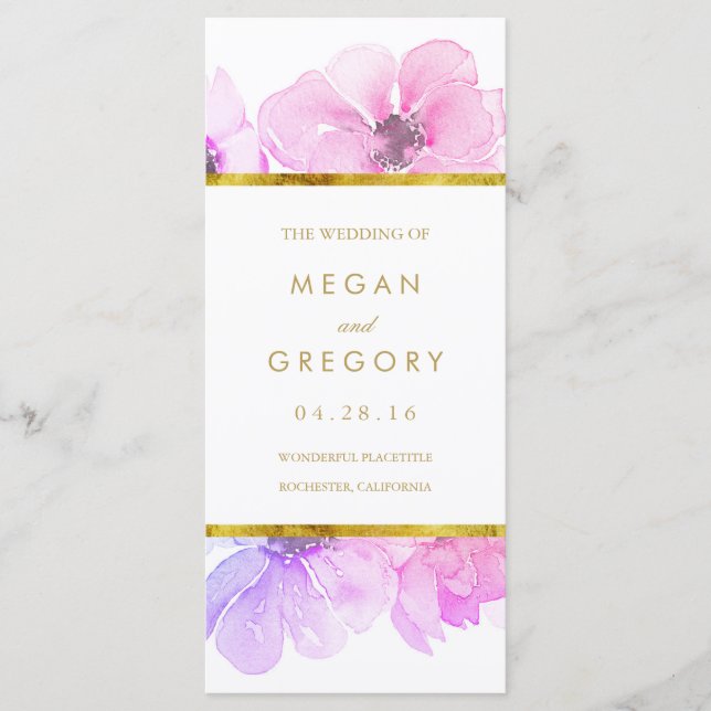 Cadres d'or Bleu et violet Floral Programmes de ma (Devant)