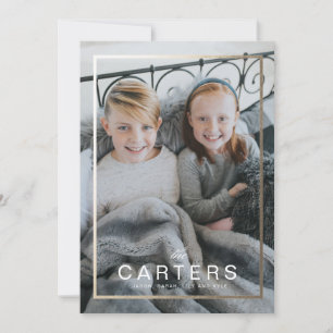 Cadres dorés Nom de famille Carte de Noël