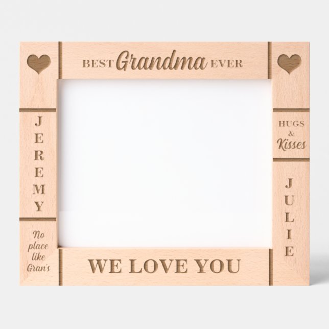 Cadres Gravés 10x8 Meilleur nom de grand-mère (Recto)