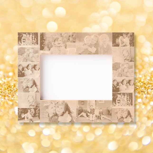 Cadres Gravés 16 Photo Collage Anniversaire Pères Fête des mères (16 Photo Collage Birthday Fathers Mothers Day Wood Engraved Frames)