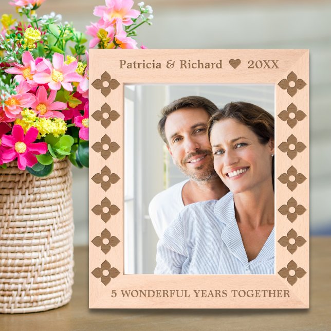Cadres Gravés 5e anniversaire de Mariage en bois 8x10 (5th Wooden Wedding Anniversary 8x10 Etched Frames
)