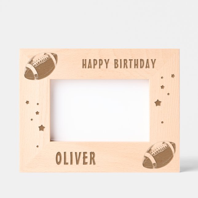 Cadres Gravés American Football Ball Happy Birthday (Recto)