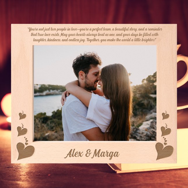 Cadres Gravés Amour Coeur Couples Anniversaire Cadeau En Bois Ét (Créateur téléchargé)
