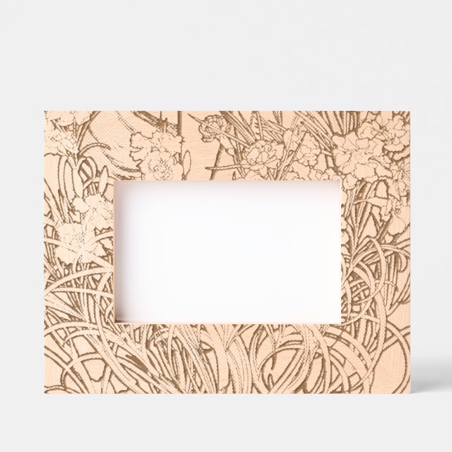 Cadres Gravés Art Nouveau Alfonse Mucha fleurs d'oeillets floral (Recto)