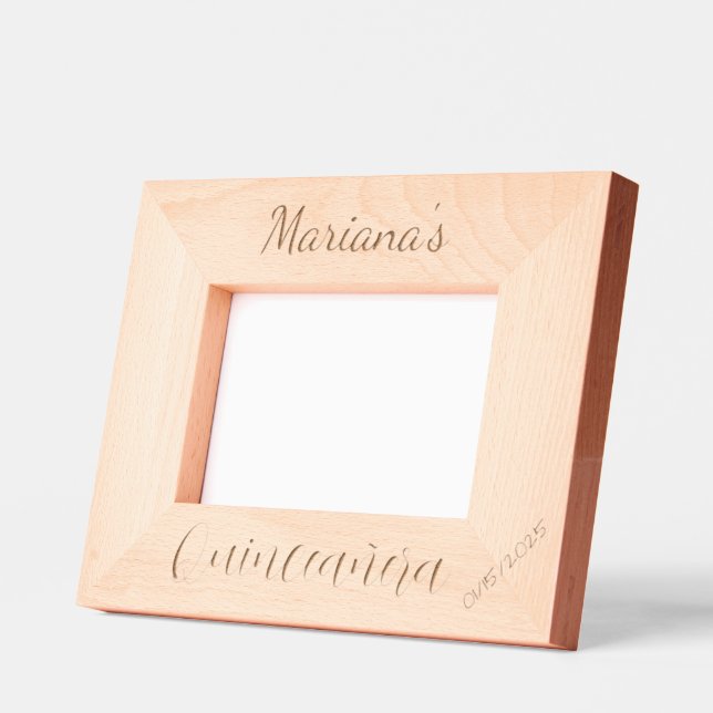 Cadres Gravés Baptême personnalisé, Quinceanera, 6x4" (Gauche)