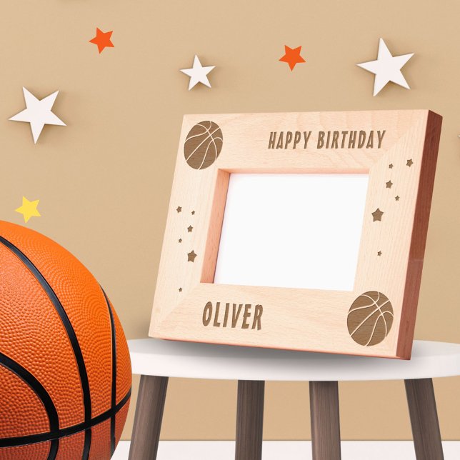 Cadres Gravés Basketball Ball Sports Happy Birthday (Créateur téléchargé)