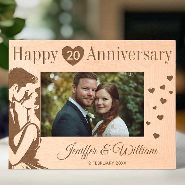 Cadres Gravés Bon Mariage Anniversaire Nom du couple (Happy Wedding Anniversary Couple Name Etched Frames)