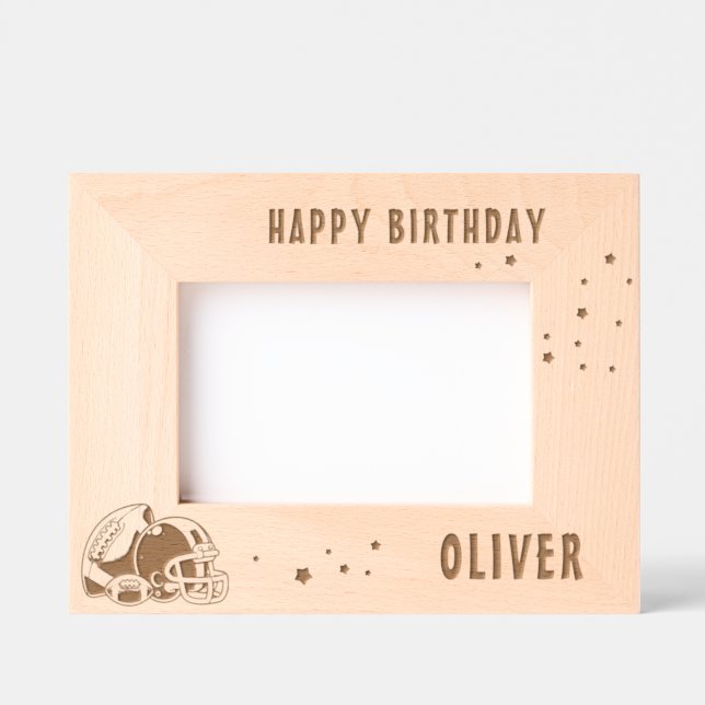 Cadres Gravés Casque de balle de football heureux anniversaire p (Recto)