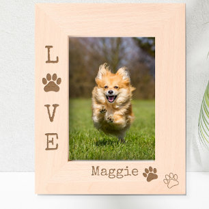 Cadres Gravés Charming LOVE Dog Empreinte de patte Photo personn