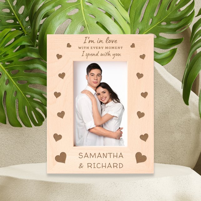 Cadres Gravés Coeurs mignons Aimer Citer Deux Noms Personnalisés (Créateur téléchargé)