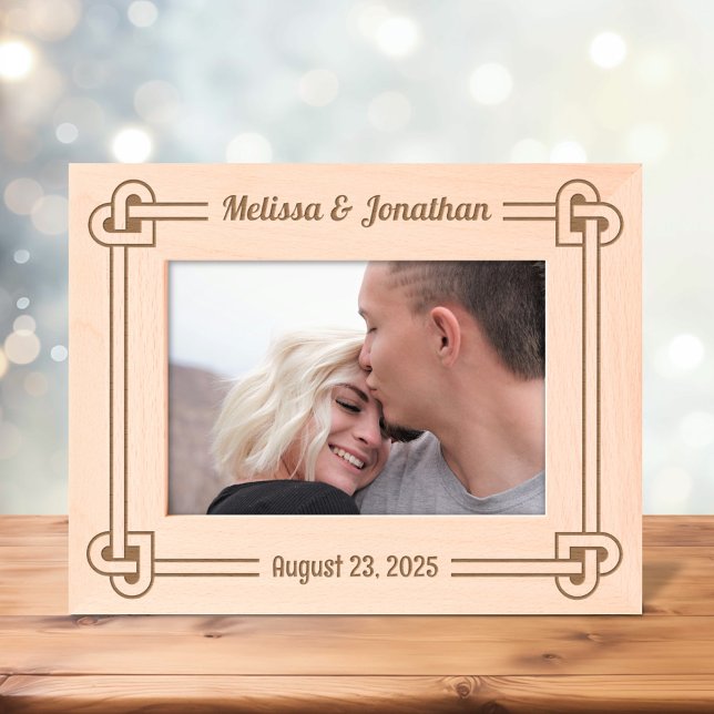 Cadres Gravés Corner Heart Shaped Knot Frame Wedding 7x5 (Créateur téléchargé)