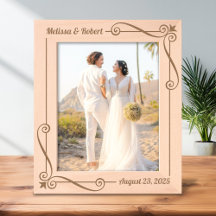 Corner Swirl Frame Couple Mariage Anniversaire 8x1