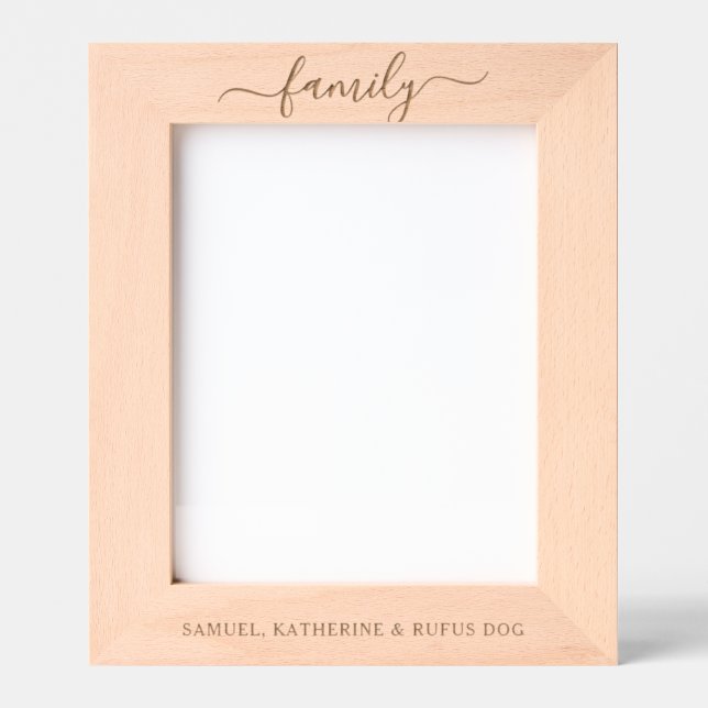 Cadres Gravés Custom Family Name Wood (Recto)