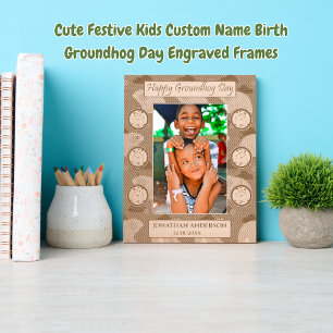 Cadres Gravés Cute Festive Enfants Nom personnalisé Birth Ground