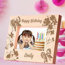 Cadres Gravés Cute Girl Floral Bow Anniversaire Cadeau Photo las
