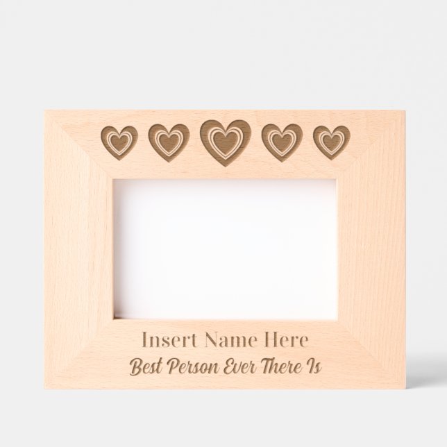 Cadres Gravés Cute personnalisée Cinq Coeurs (Recto)