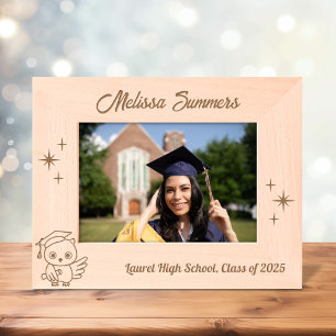 Cadres Gravés Défilement du Casquette de graduation de hibou 7x5