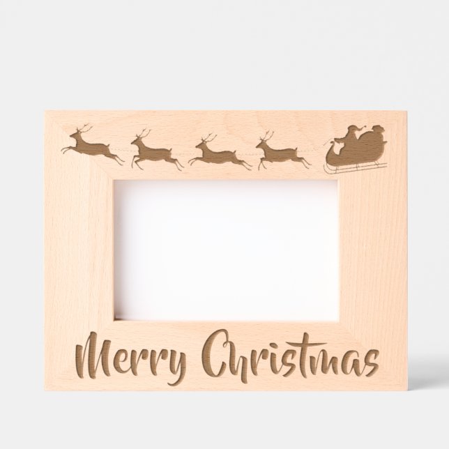 Cadres Gravés Design de Noël père Noël et Reindeer (Recto)