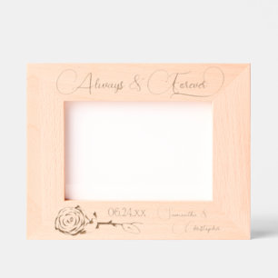 Cadres Gravés Élégant Rose Toujours & Forever Moyen Mariage