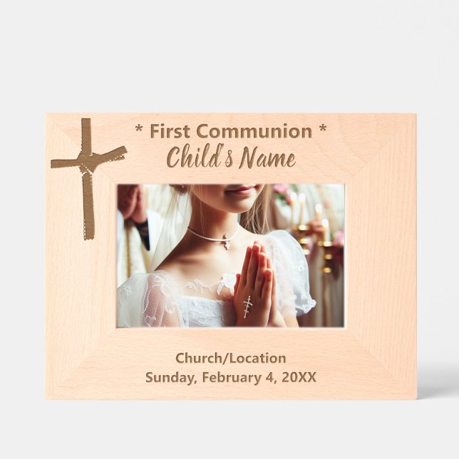 Cadres Gravés Elégante coutume orthodoxe, Croix religieuse catho (Personalized Palm Cross Photo Frame)