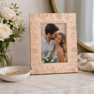Cadres Gravés Élégante Photo de Mémoire de Couple avec Nom Perso