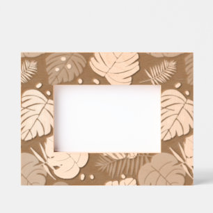 Cadres Gravés Foliage Tropical - Motif Monstère Et Feuille De Pa