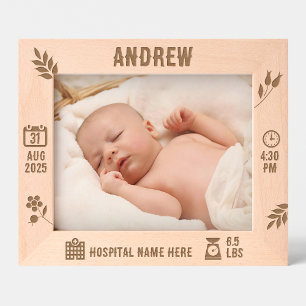 Cadres Gravés Frame mémoire bébé garçon   Horizontal   DP7