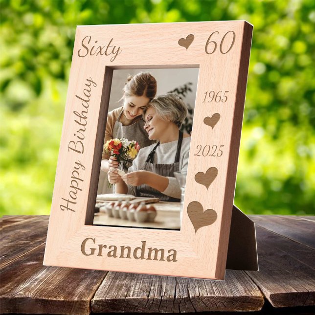 Cadres Gravés Grandmother 60th Birthday Photo frame with name (Grandmother 60th Birthday Photo frame with name Engraved Frames)