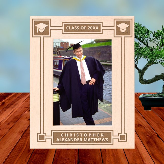 Cadres Gravés Image classique simple 5x7P de conservation de l'é (A personalized graduation picture frame that is easy to customize)